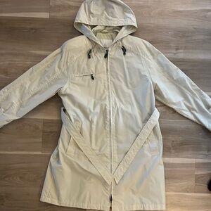 London Fog trench coat double zip up with hood